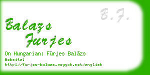 balazs furjes business card